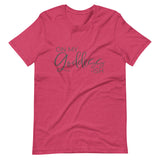 On My Goddess-ish Unisex T-Shirt W/Grey Letters-Heather Raspberry-S-Tiffy Rocks Apparel