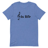 Music is Life Unisex T-Shirt-Heather True Royal-S-Tiffy Rocks Apparel