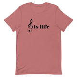 Music is Life Unisex T-Shirt-Mauve-S-Tiffy Rocks Apparel