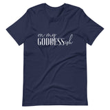 On My Goddess-ish Unisex T-Shirt W/White Letters-Navy-S-Tiffy Rocks Apparel