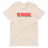 Beware I Am The Revolution T-Shirt W/Red & Black Letters-Soft Cream-S-Tiffy Rocks Apparel