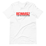 Beware I Am The Revolution T-Shirt W/Red & Black Letters-White-S-Tiffy Rocks Apparel