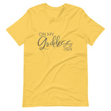 On My Goddess-ish Unisex T-Shirt W/Grey Letters-Yellow-S-Tiffy Rocks Apparel