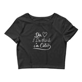 Think I'm Cute Women’s Crop Tee-Black-XS/SM-Tiffy Rocks Apparel