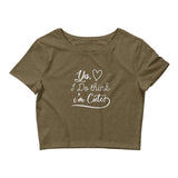 Think I'm Cute Women’s Crop Tee-Heather Olive-XS/SM-Tiffy Rocks Apparel