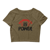 Vulnerability is Power Women’s Crop Tee-Heather Olive-XS/SM-Tiffy Rocks Apparel