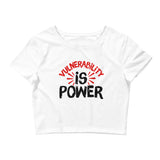 Vulnerability is Power Women’s Crop Tee-White-XS/SM-Tiffy Rocks Apparel