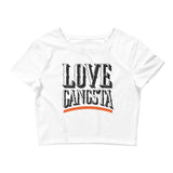 Love Gangsta Women’s Crop Tee-White-XS/SM-Tiffy Rocks Apparel