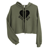 Gangsta Heart Crop Hoodie-Military Green-S-Tiffy Rocks Apparel