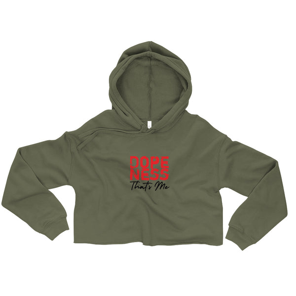 Dopeness Thats Me Crop Hoodie-Military Green-S-Tiffy Rocks Apparel