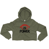 Vulnerability is Power Crop Hoodie-Military Green-S-Tiffy Rocks Apparel