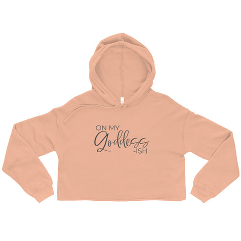 On My Goddess-ish Crop Hoodie W/Grey Letters-S-Tiffy Rocks Apparel