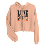 Love Gangsta Crop Hoodie-Peach-S-Tiffy Rocks Apparel