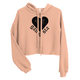 Gangsta Heart Crop Hoodie-Peach-S-Tiffy Rocks Apparel