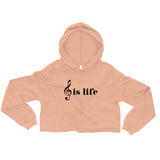 Music is Life Crop Hoodie-Peach-S-Tiffy Rocks Apparel