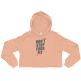 Don't Stop Your Fly Crop Hoodie W/Grey Letters-S-Tiffy Rocks Apparel