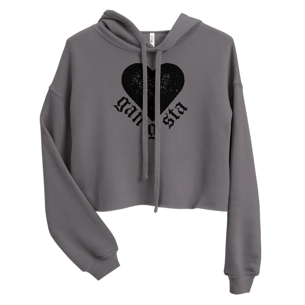 Gangsta Heart Crop Hoodie-Storm-S-Tiffy Rocks Apparel