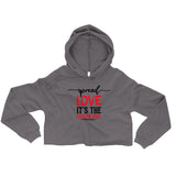 Spread Love Crop Hoodie W/Black and Red Letters-Storm-S-Tiffy Rocks Apparel