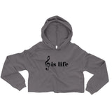 Music is Life Crop Hoodie-Storm-S-Tiffy Rocks Apparel