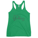 On My Goddess-ish Women's Racerback Tank W/Grey Letters-Envy-S-Tiffy Rocks Apparel