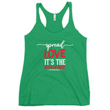 Spread Love Women's Racerback Tank W/White and Red Letters-Envy-S-Tiffy Rocks Apparel