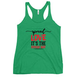 Spread Love Women's Racerback Tank W/Black & Red Letters-Envy-S-Tiffy Rocks Apparel