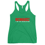 Beware I Am The Revolution Women's Racerback Tank W/Red and White Letters-Envy-S-Tiffy Rocks Apparel