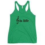 Music is Life Women's Racerback Tank-Envy-S-Tiffy Rocks Apparel