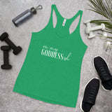 On My Goddess-ish Women's Racerback Tank W/White Letters-Envy-S-Tiffy Rocks Apparel