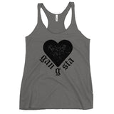 Gangsta Heart Women's Racerback Tank-Premium Heather-S-Tiffy Rocks Apparel