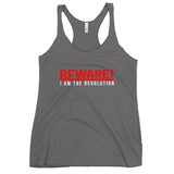 Beware I Am The Revolution Women's Racerback Tank W/Red and White Letters-Premium Heather-S-Tiffy Rocks Apparel