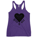 Gangsta Heart Women's Racerback Tank-Purple Rush-S-Tiffy Rocks Apparel