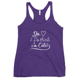 Think I'm Cute Women's Racerback Tank-Purple Rush-S-Tiffy Rocks Apparel