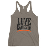 Love Gangsta Women's Racerback Tank-Venetian Grey-S-Tiffy Rocks Apparel