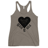 Gangsta Heart Women's Racerback Tank-Venetian Grey-S-Tiffy Rocks Apparel