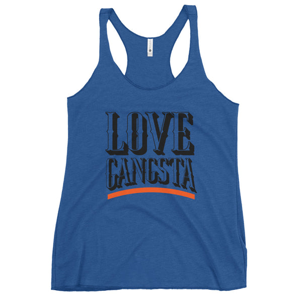 Love Gangsta Women's Racerback Tank-Vintage Royal-S-Tiffy Rocks Apparel
