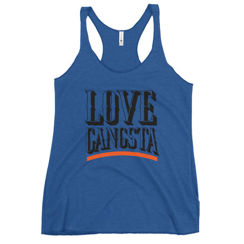 Love Gangsta Women's Racerback Tank-Vintage Royal-S-Tiffy Rocks Apparel